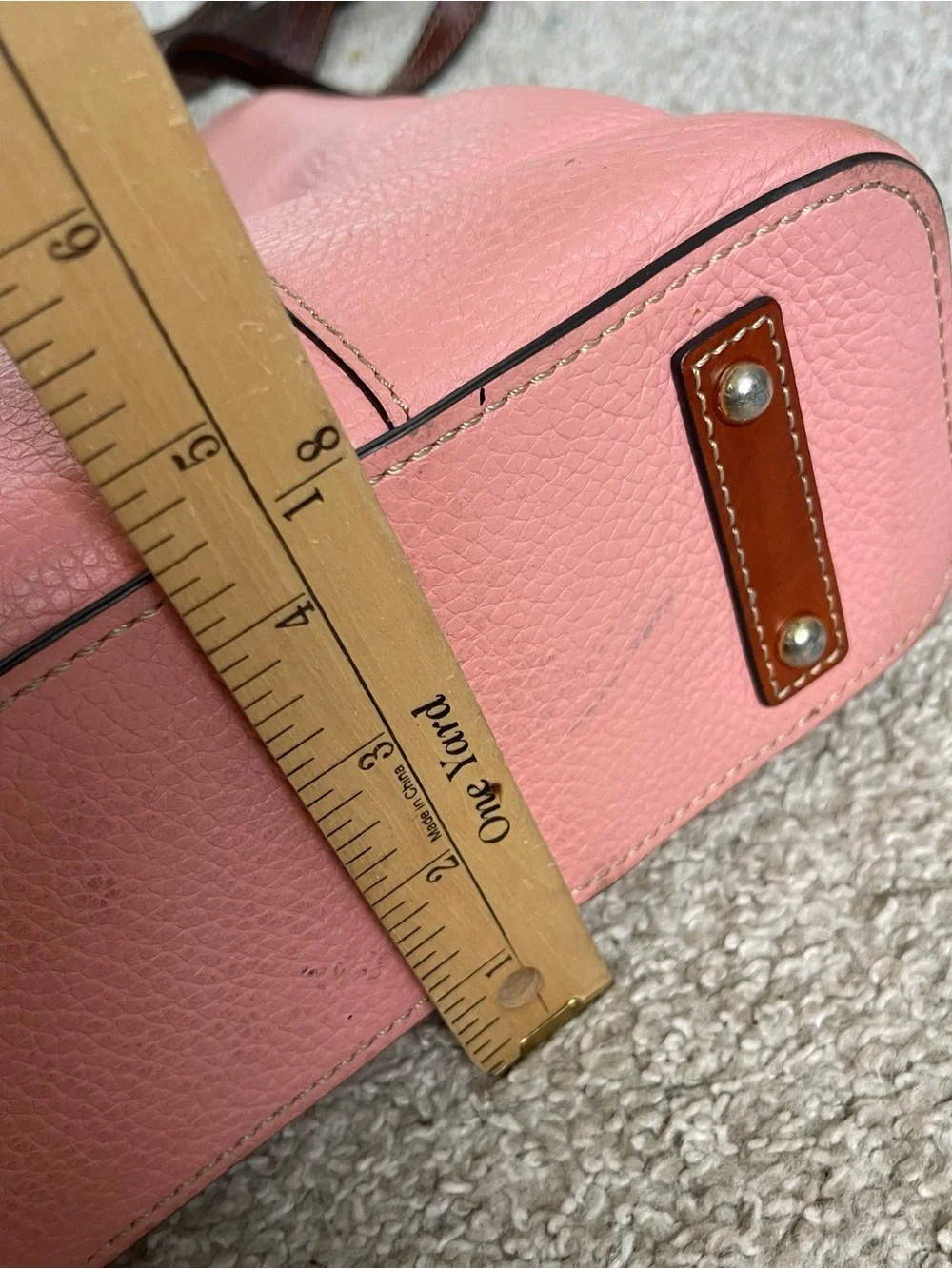 Dooney & Bourke Pebble Leather Small Lexington Shopper Pale Pink Purse Classic